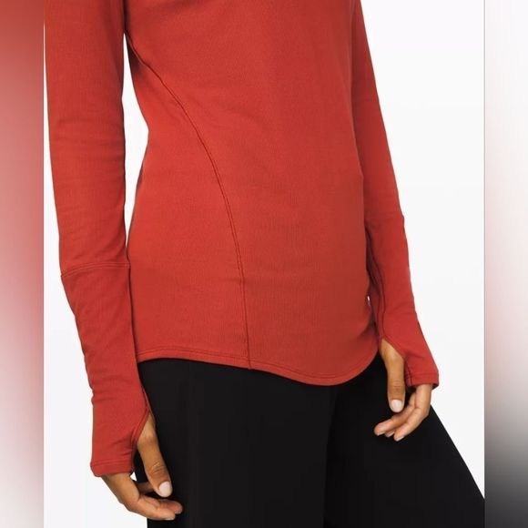 LULULEMON Orange "Full Day Ahead" Turtleneck Size L - Picture 4 of 5